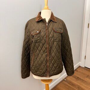 Tre Vero Vintage Diamond Quilted Military Barn Jacket Sz L